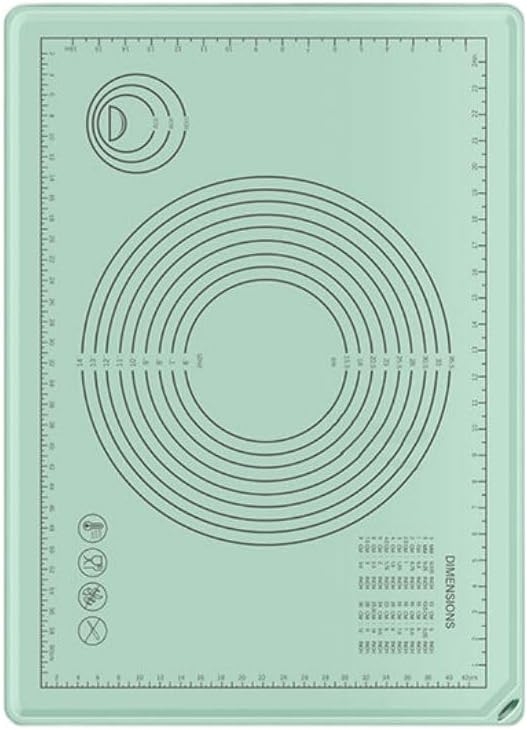Ecqizer 揉面垫/with Kneading mat/厨房用于烘焙擀面案板硅胶加厚防滑和面板不沾垫—【小号浅绿】50x70硅胶揉面垫/with Kneading mat/. 9317278917536