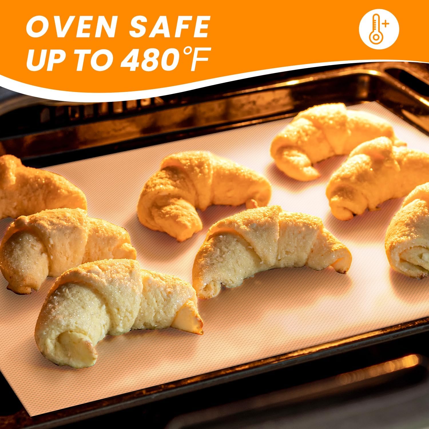 Silicone Baking Mat Roll - Best German Silicone - Heat Resistant Baking Macaron Bread Mat. Non-stick Pastry Mat. Reusable Dough Rolling Mat. Non Slip Countertop Protector Mat. Counter Mat. Oven Mat