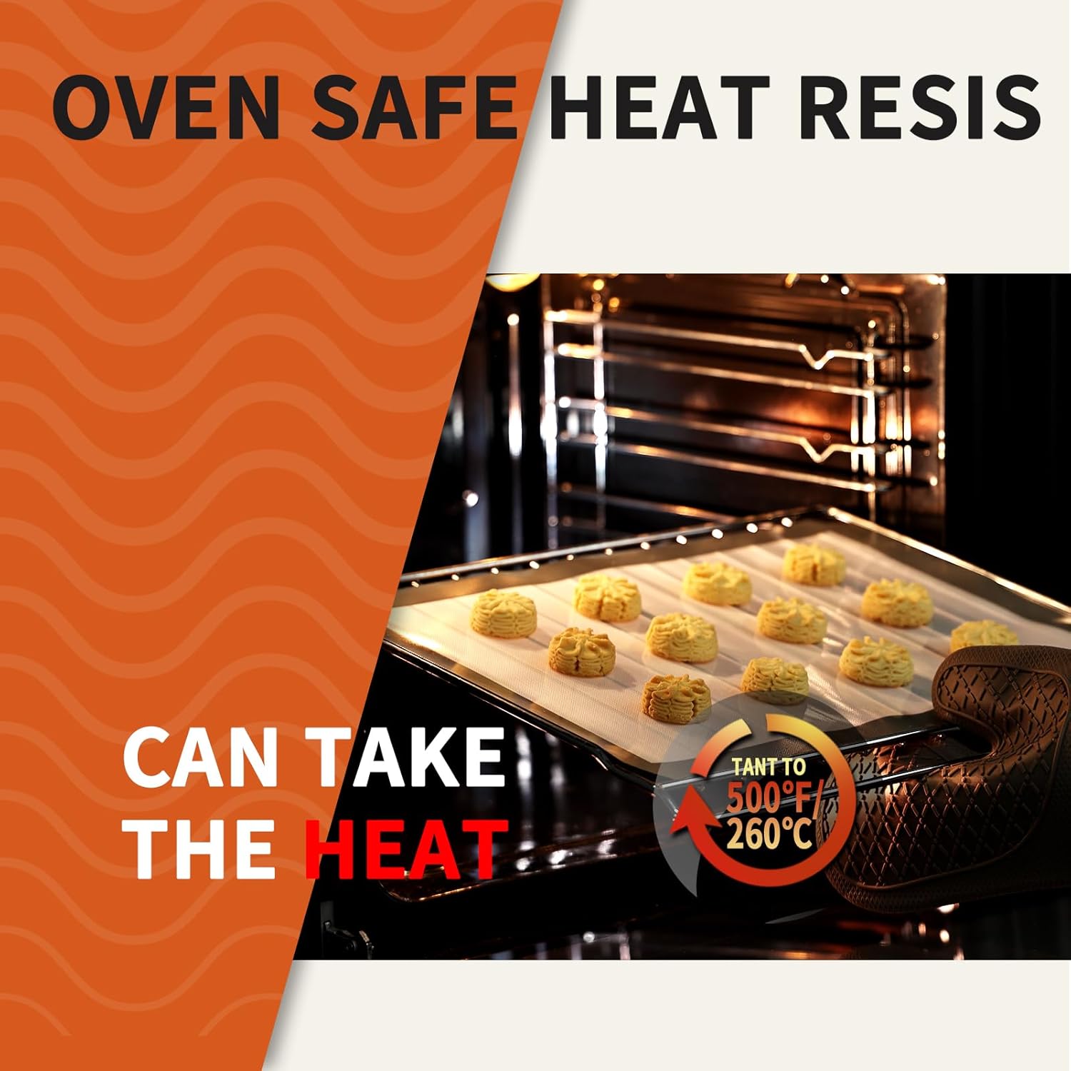 KitchenRaku Silicone Baking Mat. 16.5x11.6 Non Stick Reusable Silicone Cooking Mat. BPA Free Baking Sheet for Cookies. Macarons Bread & Pastry. Toaster Pad Set of 2