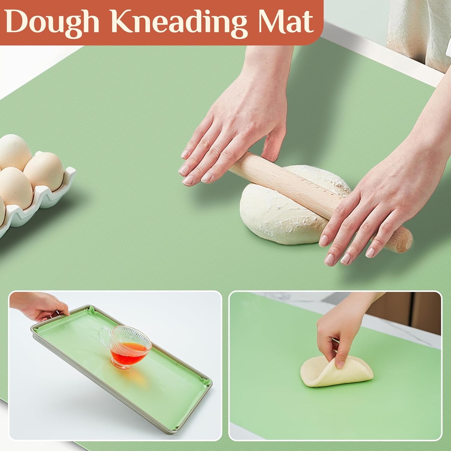 Silicone Baking Mat. 12 IN x 6 FT Free Cutting Baking Sheet.Non-Stick Reusable Dough & Pastry Mat.Non-Slip Silicone Mat Roll for Air Fryer Liner.Freeze Dryer.Oven Baking Pan.Kitchen Counter