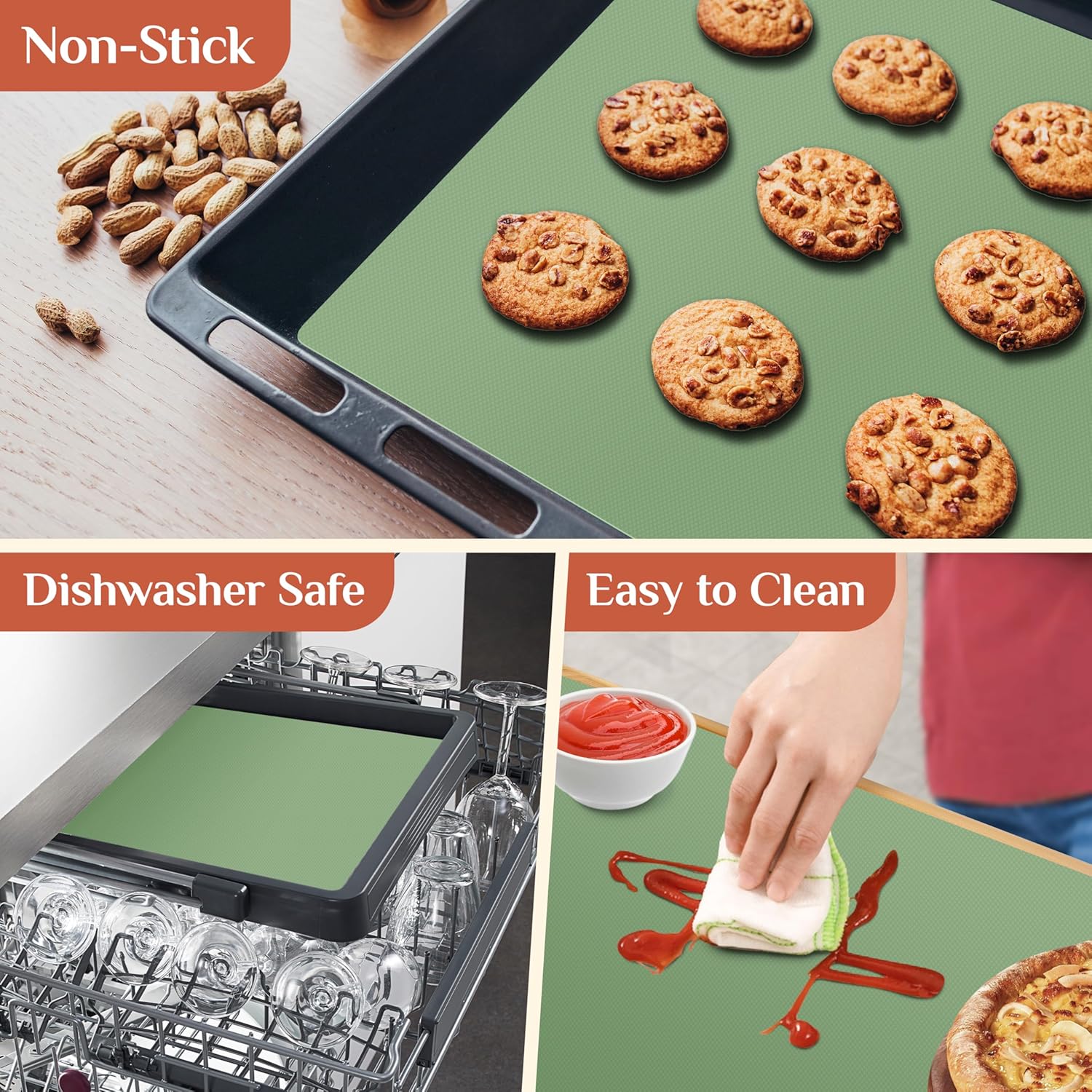 Silicone Baking Mat. 12 IN x 6 FT Free Cutting Baking Sheet.Non-Stick Reusable Dough & Pastry Mat.Non-Slip Silicone Mat Roll for Air Fryer Liner.Freeze Dryer.Oven Baking Pan.Kitchen Counter